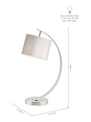 Laura Ashley Chrome Noah Table Lamp White Shade - Image 4 of 4