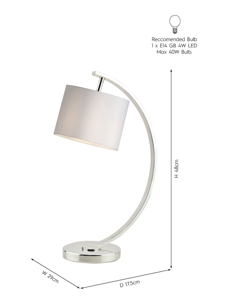Laura Ashley Chrome Noah Table Lamp White Shade - Image 4 of 4
