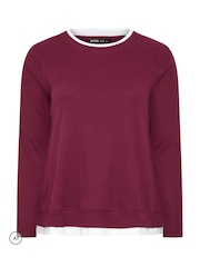 Yours Curve Red 2-In-1 Ribbed Top - Image 5 of 6