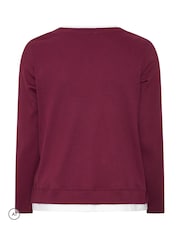 Yours Curve Red 2-In-1 Ribbed Top - Image 6 of 6