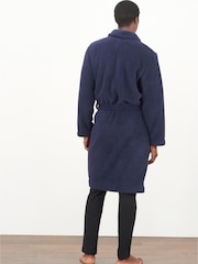Navy Blue Fleece Dressing Gown - Image 1 of 2