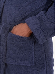 Navy Blue Fleece Dressing Gown - Image 2 of 2