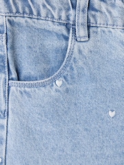 Mango Blue Heart Embroidered Wide-Leg Jeans - Image 5 of 5