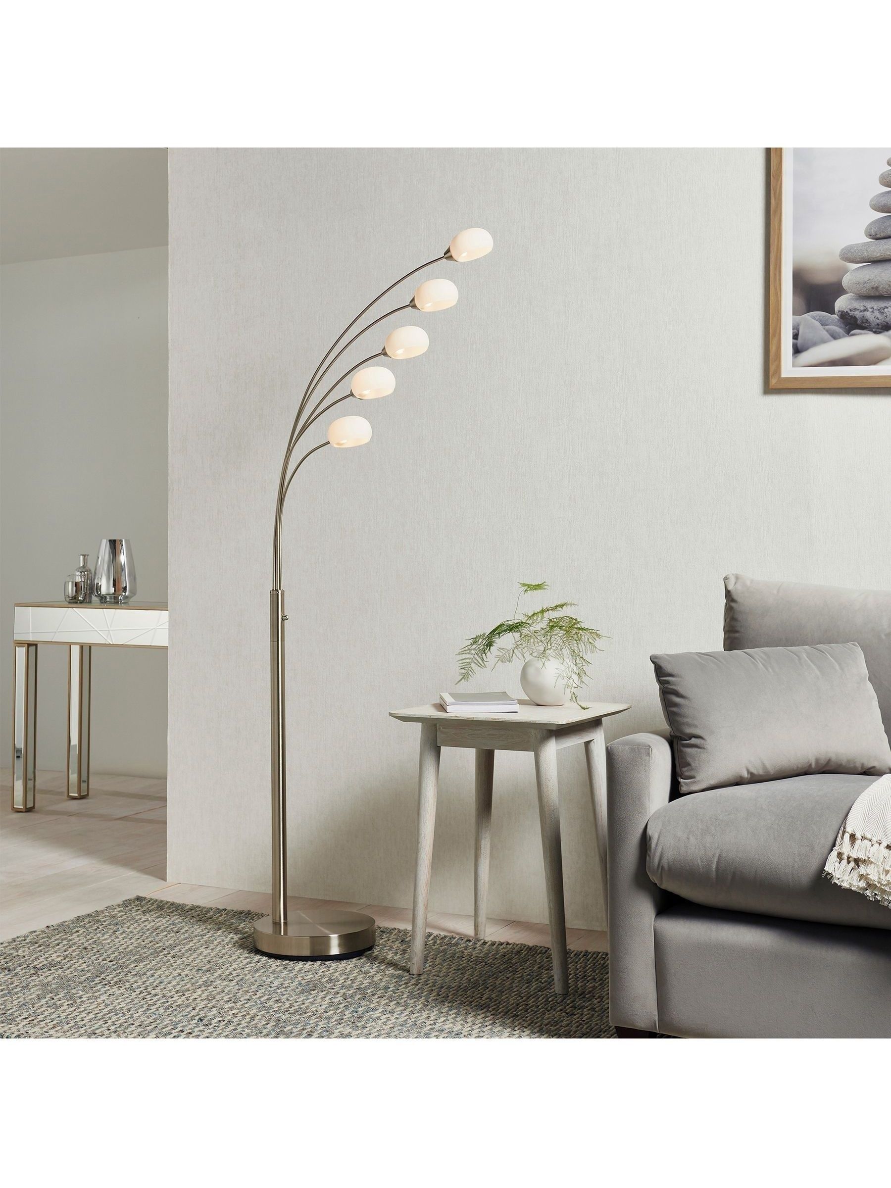 Gallery Home Silver James 5 Bulb Floor Lamp