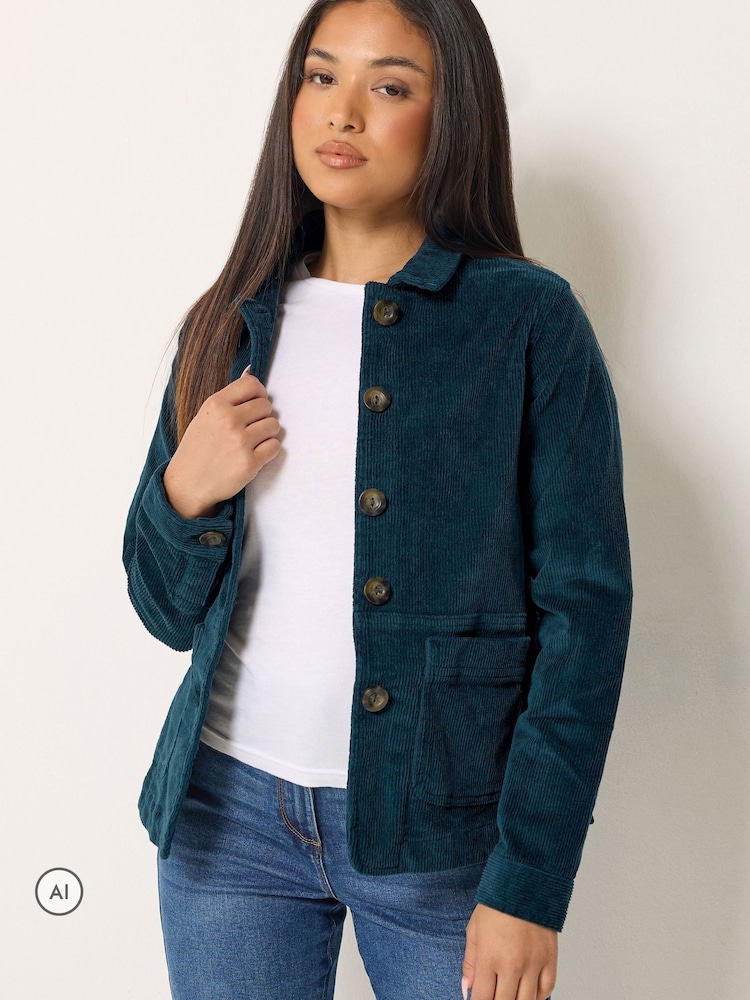 M&Co Blue Petite Cord Blazer - Image 1 of 4 M&Co Blue Petite Cord Blazer - Image 1 of 4