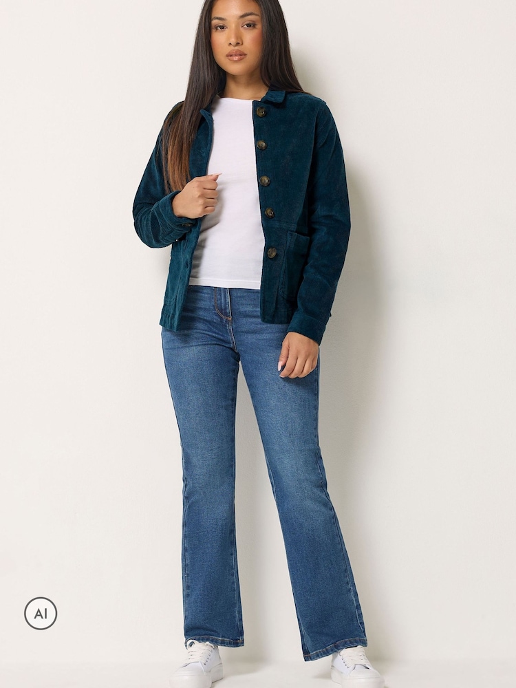 M&Co Blue Petite Cord Blazer - Image 2 of 4 M&Co Blue Petite Cord Blazer - Image 2 of 4