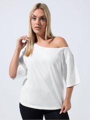 Hvit - Yours Curve Limited T-skjorte med bare skuldre - Bilde 1 av 6