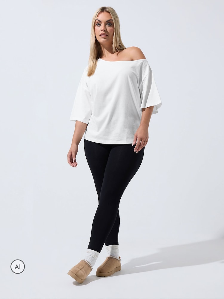 Hvit - Yours Curve Limited T-skjorte med bare skuldre - Bilde 2 av 6