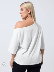 Hvit - Yours Curve Limited T-skjorte med bare skuldre - Bilde 3 av 6