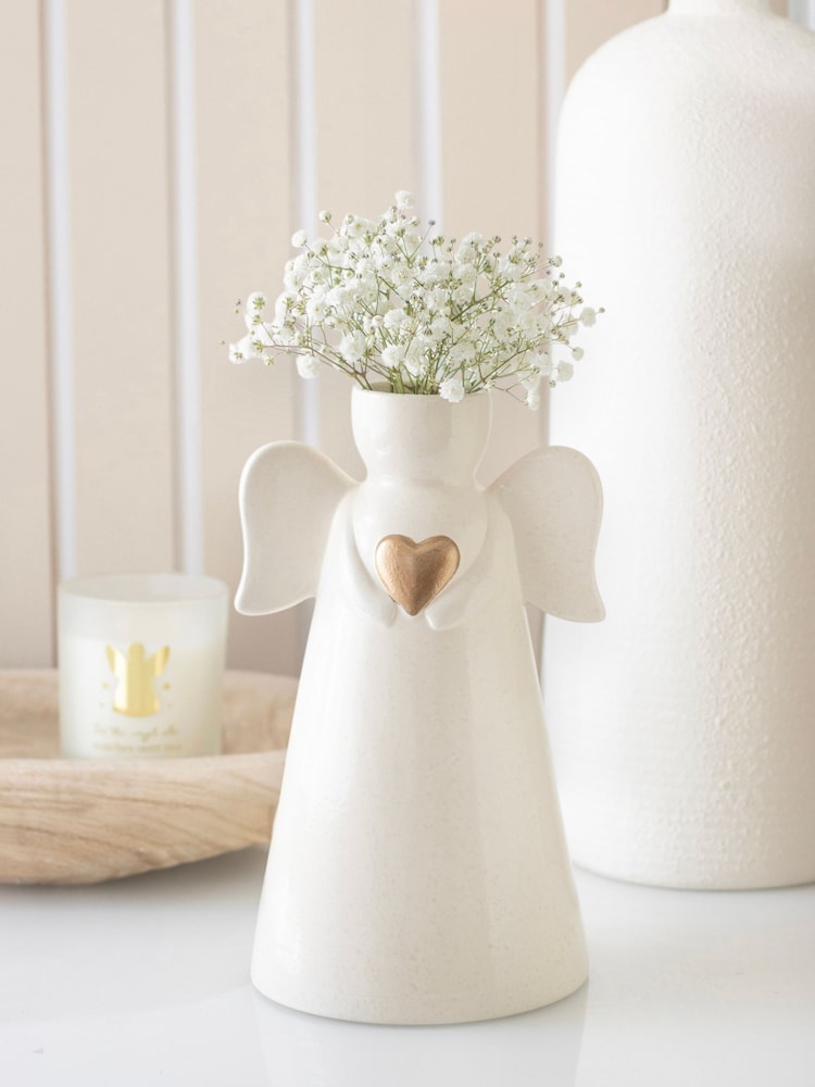 Something Different White Angel Shaped Ceramic Vase - Image 1 of 4 Something Different White Angel Shaped Ceramic Vase - Image 1 of 4
