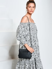 Black Small Leather Cross-Body Bag - Image 1 of 6