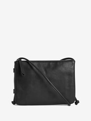 Black Small Leather Cross-Body Bag - Image 4 of 6