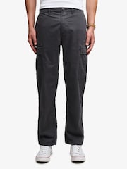 Superdry Black Regular Tapered Cargo Trousers - Image 1 of 6