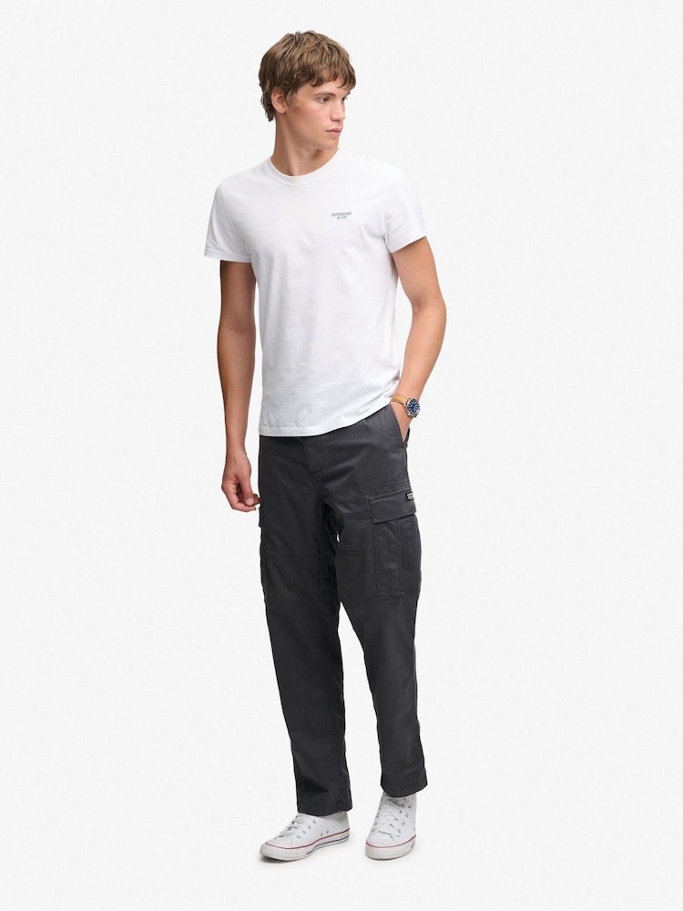 Superdry Black Regular Tapered Cargo Trousers - Image 2 of 6 Superdry Black Regular Tapered Cargo Trousers - Image 2 of 6