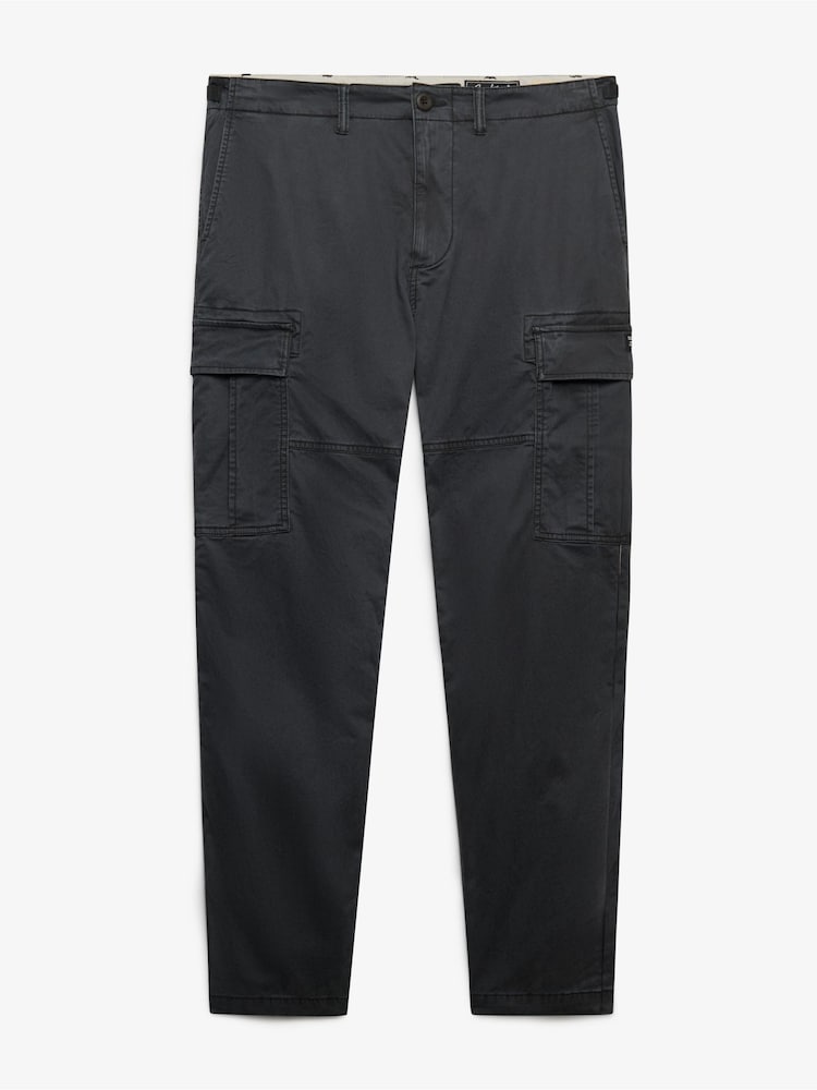Superdry Black Regular Tapered Cargo Trousers - Image 6 of 6 Superdry Black Regular Tapered Cargo Trousers - Image 6 of 6