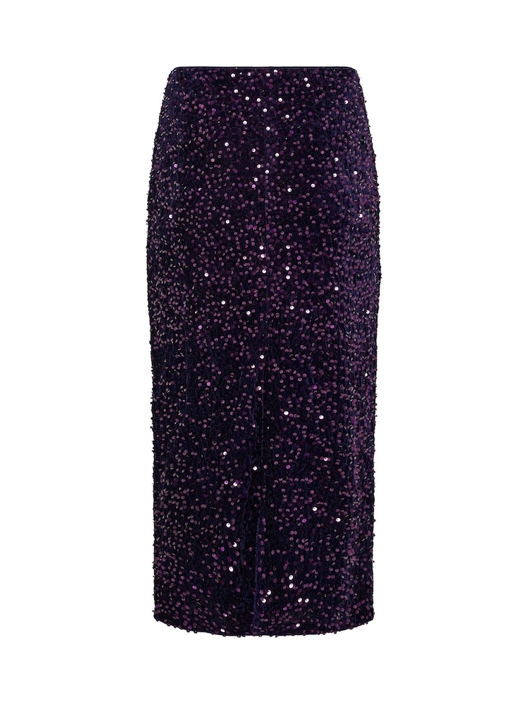 M&Co Black Sequin Velvet Maxi Skirt - Image 6 of 6 M&Co Black Sequin Velvet Maxi Skirt - Image 6 of 6