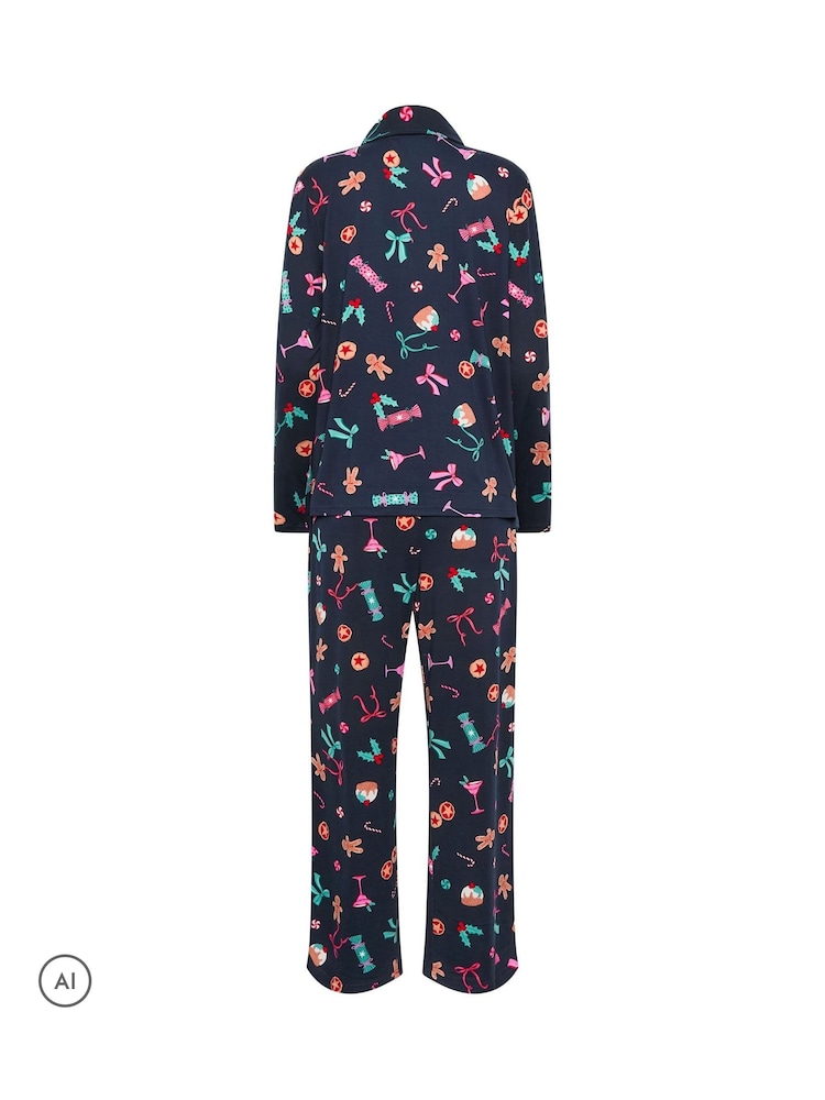 M&Co Red Christmas Soft Touch Pyjamas Set - Image 6 of 6