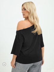 Svart - Yours Curve Limited T-skjorte med bare skuldre - Bilde 3 av 6