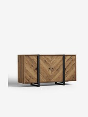 Dark Bronx Chevron Oak Effect Large Sideboard - Image 7 of 10