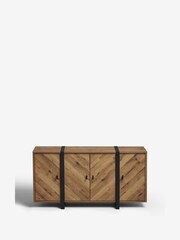 Dark Bronx Chevron Oak Effect Large Sideboard - Image 8 of 10