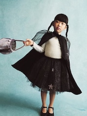 Mango Black Star Appliqué Tulle Skirt - Image 1 of 4