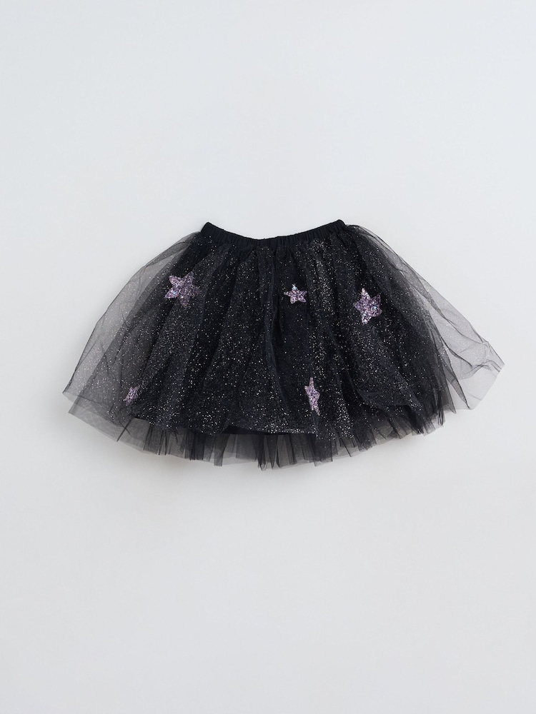 Mango Black Star Appliqué Tulle Skirt - Image 2 of 4