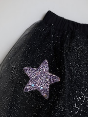 Mango Black Star Appliqué Tulle Skirt - Image 3 of 4