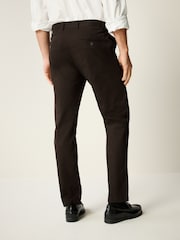 Brown Straight Fit Stretch Printed Soft Touch Chino Trousers - Image 3 of 9