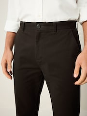 Brown Straight Fit Stretch Printed Soft Touch Chino Trousers - Image 4 of 9