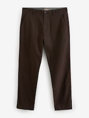 Brown Straight Fit Stretch Printed Soft Touch Chino Trousers - Image 6 of 9