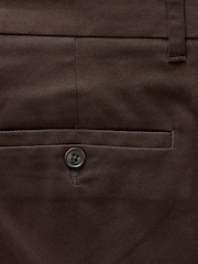 Brown Straight Fit Stretch Printed Soft Touch Chino Trousers - Image 8 of 9