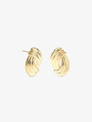 Inicio Gold Tone Large Ridged Studs Earrings - Image 2 of 2