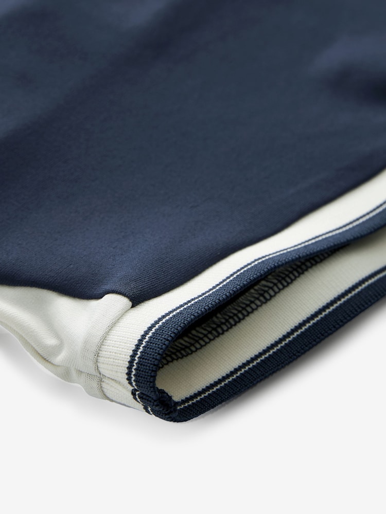 Navy Blue Short Sleeve Tipped Jumpsuit - Image 6 of 6