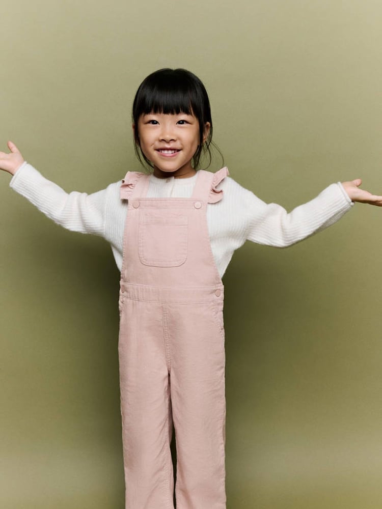 Mango Pink Ruffled Strap Dungarees - Image 1 of 6