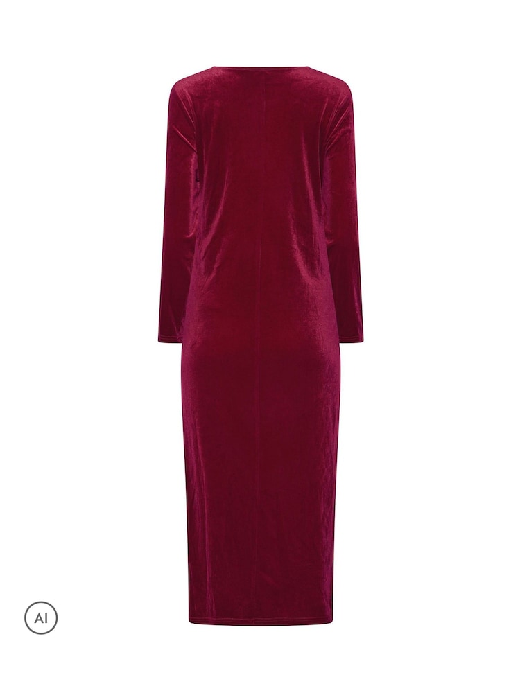 M&Co Pink Velvet Side Twist Dress - Image 6 of 6 M&Co Pink Velvet Side Twist Dress - Image 6 of 6