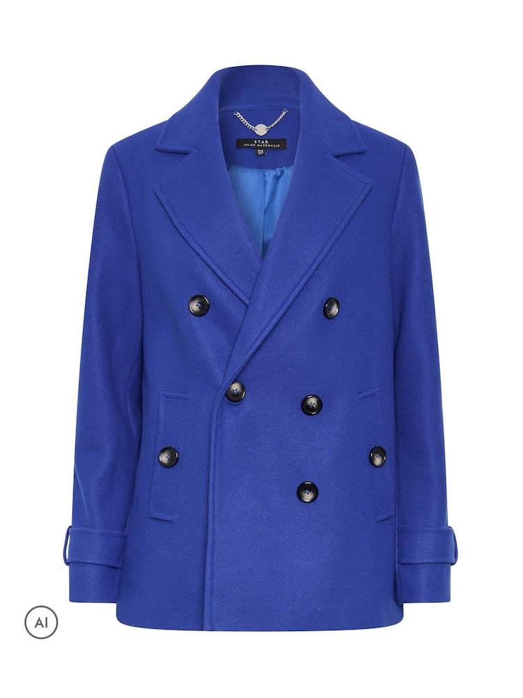 Star by Julien MacDonald Blue Pea Coat - Image 1 of 3