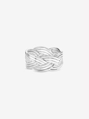 Inicio Silver Chunky Textured Plaited Ring - Gift Pouch - Image 2 of 2