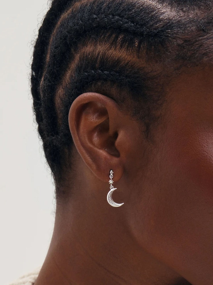 Inicio Silver Tone Mismatch Celestial Earrings - Image 2 of 3