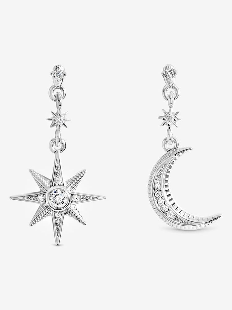 Inicio Silver Tone Mismatch Celestial Earrings - Image 3 of 3