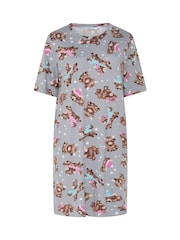 Yours Curve Grey Highland Cow Soft Touch Nightdress - Image 4 of 5