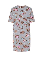 Yours Curve Grey Highland Cow Soft Touch Nightdress - Image 5 of 5
