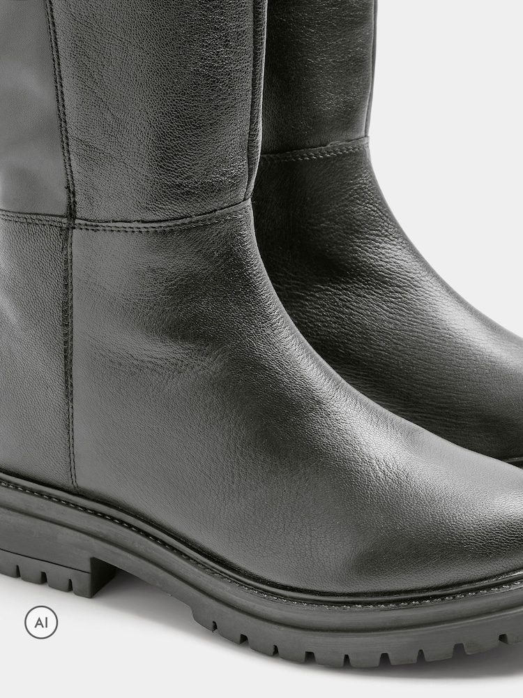 Evans Leather Knee High Boots In Extra-Wide EEE Fit - صورة 4 من 4 Evans Leather Knee High Boots In Extra-Wide EEE Fit - صورة 4 من 4