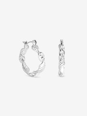 Inicio Gold Tone Textured Twist Catch Hoop Earrings - Image 1 of 1