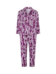 Yours Curve Red Leopard Graphic Soft Touch Pyjamas Set - Image 4 of 5
