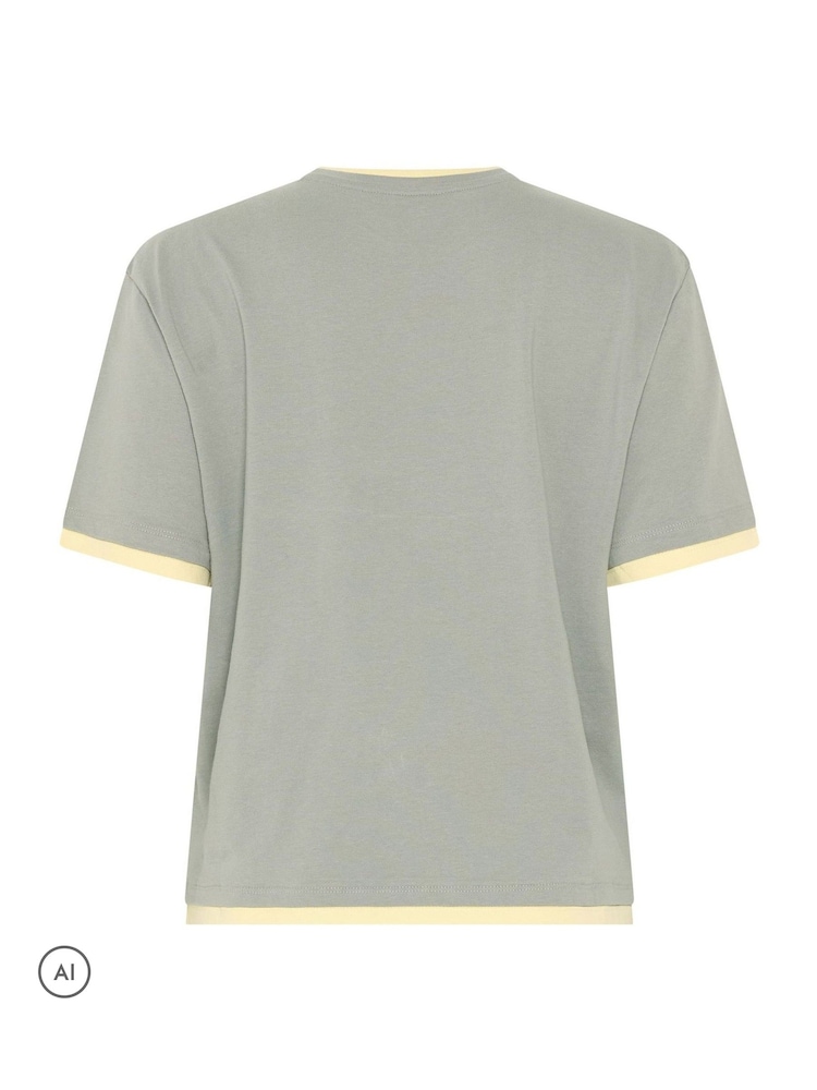 PixieGirl Petite Grey Contrast Short Sleeve Cotton T-Shirt - Image 6 of 6 PixieGirl Petite Grey Contrast Short Sleeve Cotton T-Shirt - Image 6 of 6