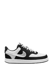 Nike Black/White Court Vision Low Trainers - Image 1 of 12