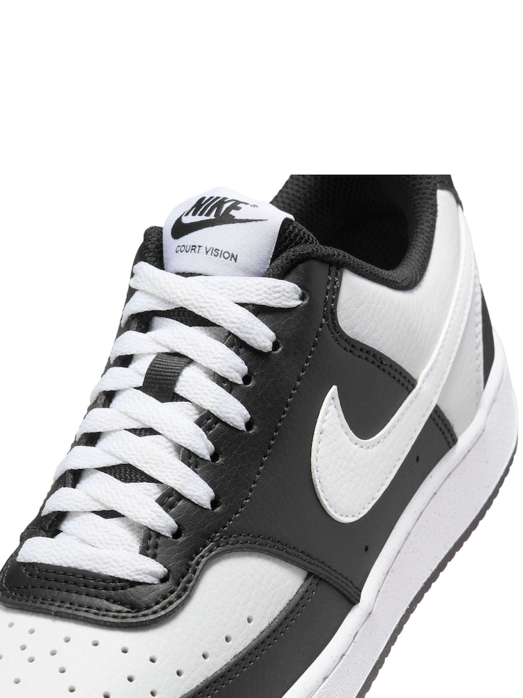 Nike Black/White Court Vision Low Trainers - Image 11 of 12