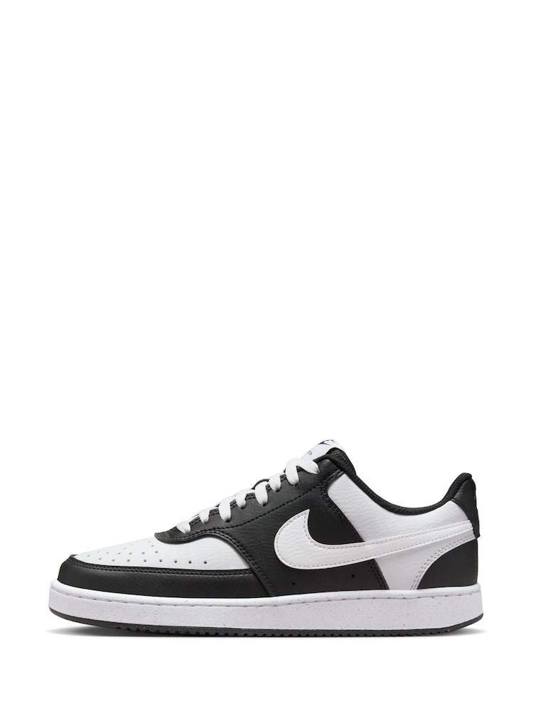 Nike Black/White Court Vision Low Trainers - Image 4 of 12