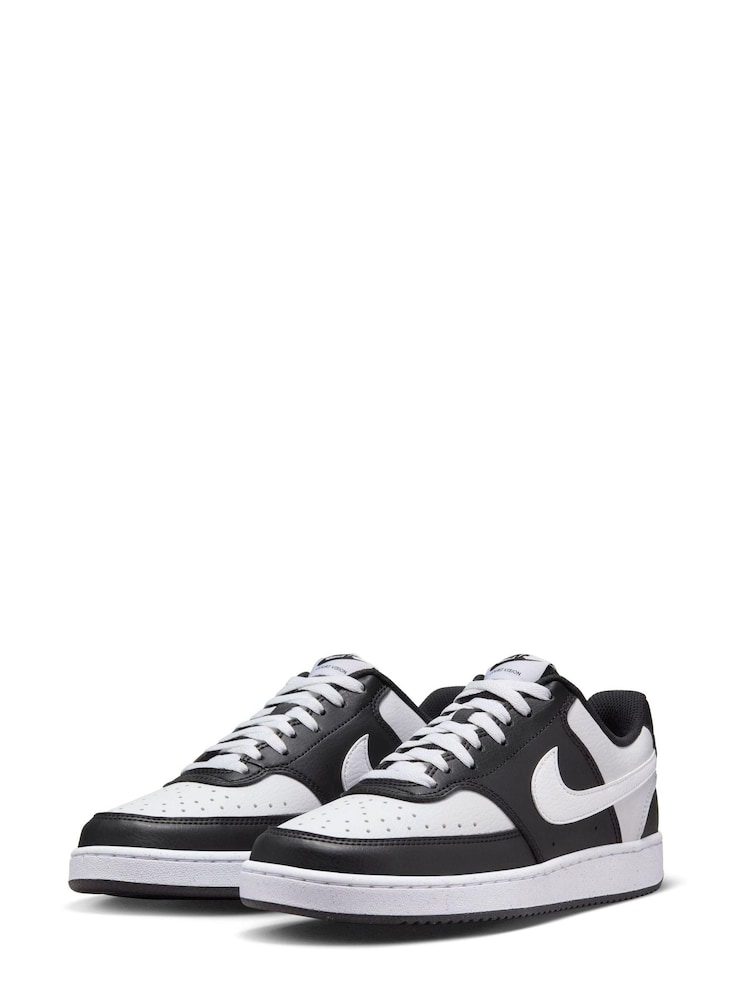 Nike Black/White Court Vision Low Trainers - Image 5 of 12