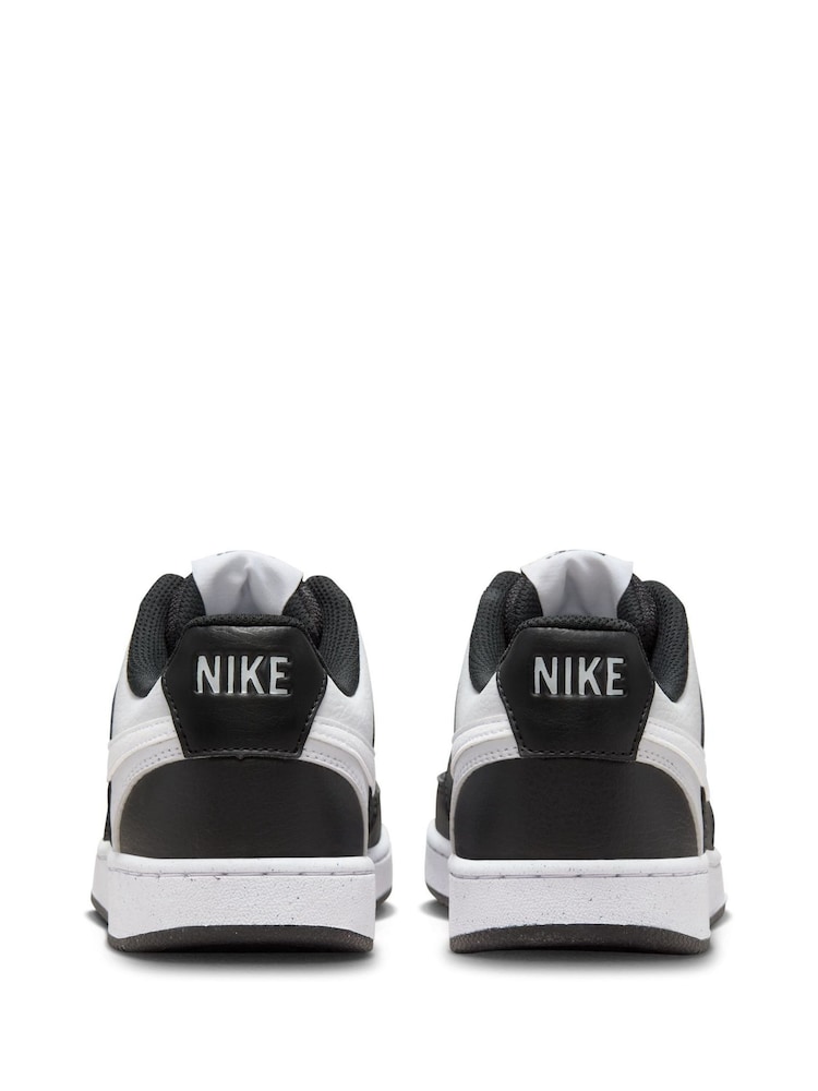 Nike Black/White Court Vision Low Trainers - Image 7 of 12